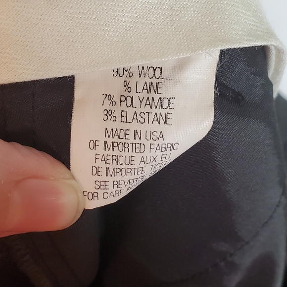 THEORY Charcoal Wool-Blend Mid-Rise Wide-Leg Tailored Dress Pants Size 4 - Picture 15 of 15